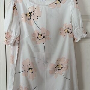 Floral White Blouse